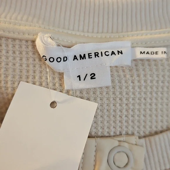 Good American Off-White Ribbed Henley - Picture 3 of 4